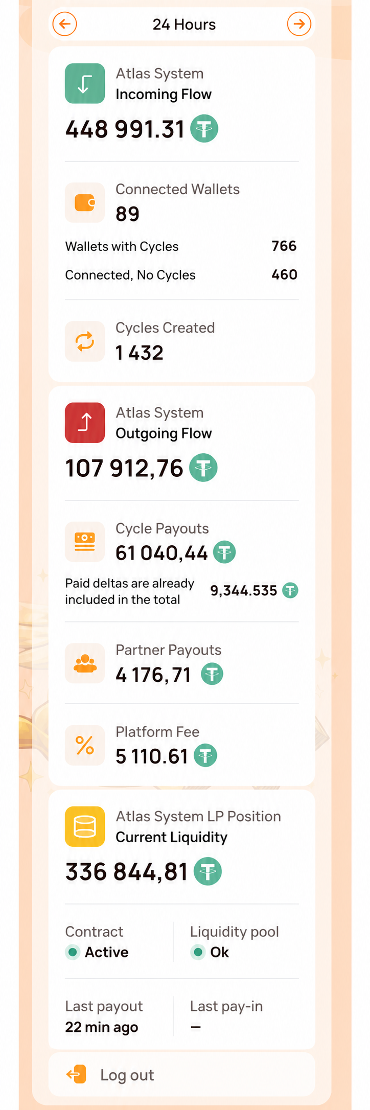 Atlas System dashboard sidebar in English
